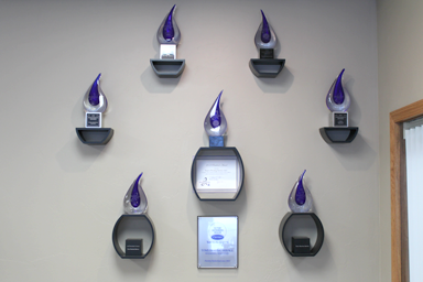photo of awards in showroom