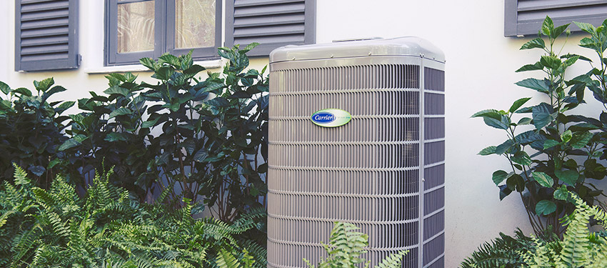 A newly installed Carrier air conditioner